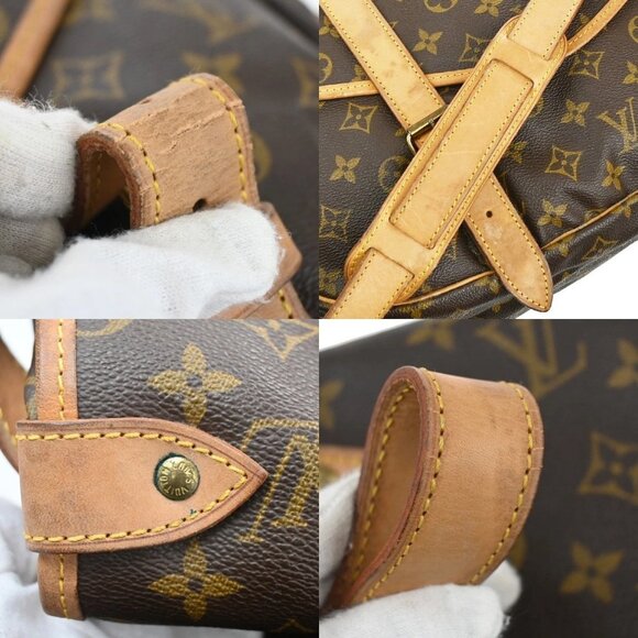 LOUIS VUITTON Logo Saumur 43 Shoulder Bag Monogram Leather Brown - Picture 15 of 16